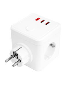 E-BLOCK Smart con 3 Salidas Shuko-2 USB y 1 USB Type C & Interruptor. Control por  Wifi o bluetooth mediante Tuya Smart. 2