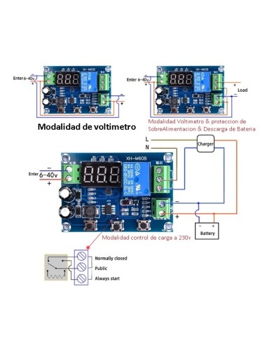 MODULO PROTECTOR DE BATERIAS DE PLOMO DE CARGA & DESCARGA CON DESCONEXION