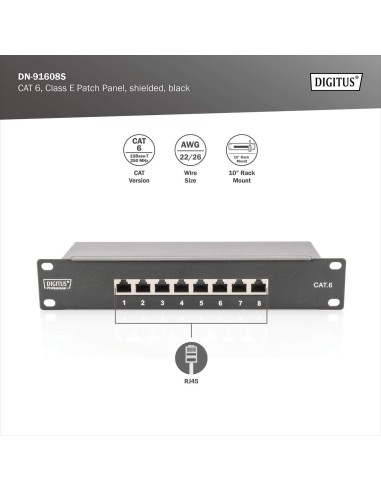 Patch panet 8x Cat6 FTP