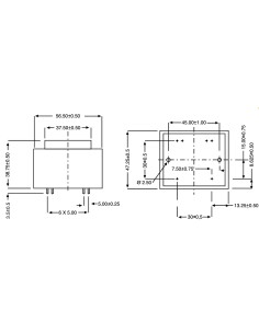 TRANSFORMADOR ENCAPSULADO PCB 24V 16VA 666mA 2