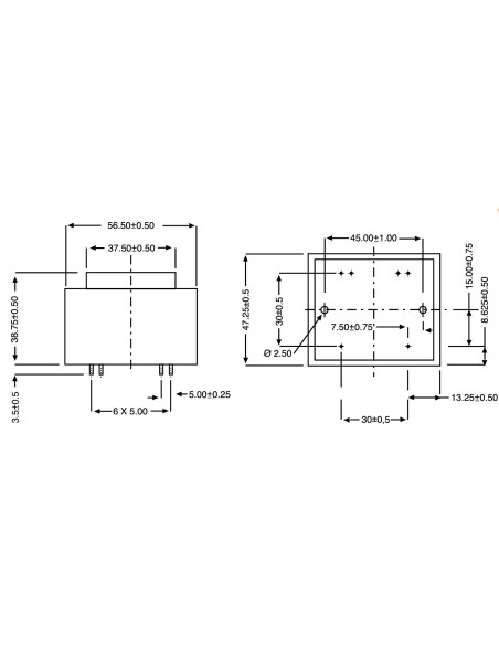 TRANSFORMADOR ENCAPSULADO PCB 24V 16VA 666mA