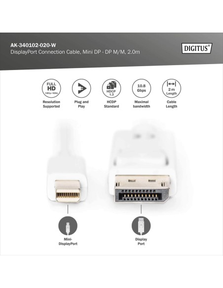 CABLE MINI DP/DP 2MTS