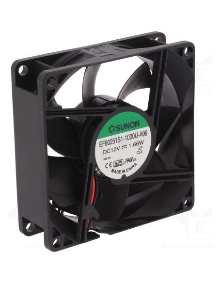 VENTILADOR SUNON 80X80X25mm 12V 2 CABLES