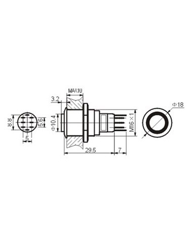 INTERRUPTOR ANTIVANDALICO ARO AZUL 1NA/1NC