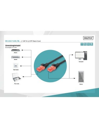 1MTS CAT6 UTP RJ-45 LATIGUILLO NEGRO