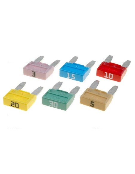 BOLSA DE 10 MINIFUSIBLES DE CLIP 3A-5A-10A-15A-20A-30A