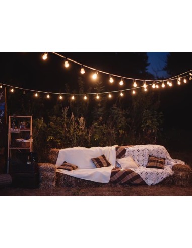 GUIRNALRDA FESTIVA LIGERA DE 20 BOMBILLAS LED E27 BLANCO CALIDO 11MTS