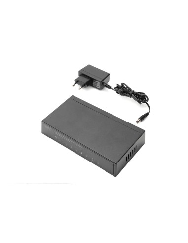 SWITCH FE de 8 puertos RJ 45 10/100/1000 Mbit/s METÁLICO