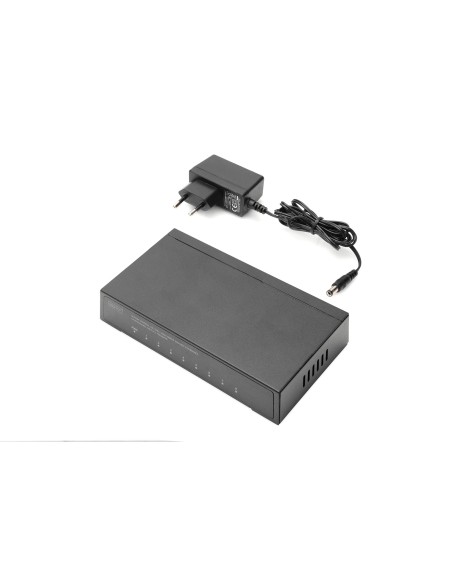 SWITCH FE de 8 puertos RJ 45 10/100/1000 Mbit/s METÁLICO