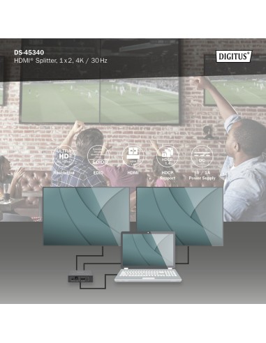 Divisor HDMI, 1x2, 4K/30 Hz