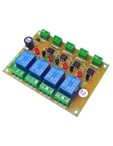 INTERFACE OPTOACOPLADA 4 RELES 12V