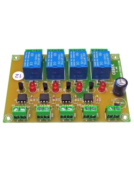 INTERFACE OPTOACOPLADA 4 RELES 12V