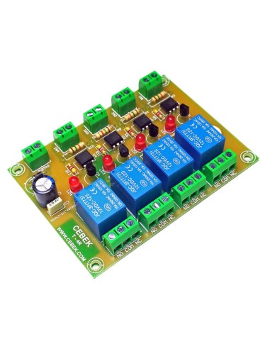 INTERFACE OPTOACOPLADA 4 RELES 12V