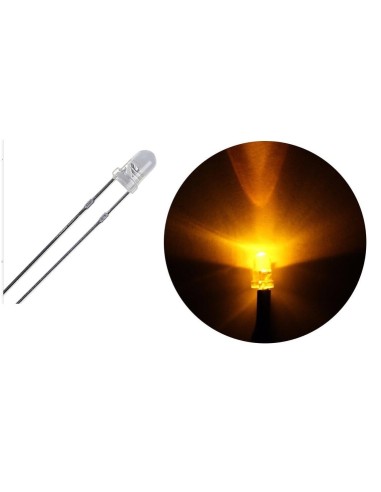 LED 3MM BLANCO CALIDO 8000MCD TRANSPARENTE