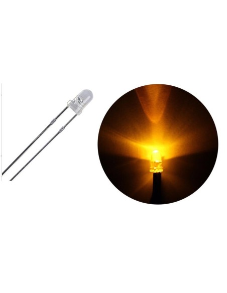 LED 3MM BLANCO CALIDO 8000MCD TRANSPARENTE