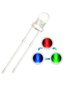 LED RGB 3mm SECUENCIA LENTA TRANSPARENTE