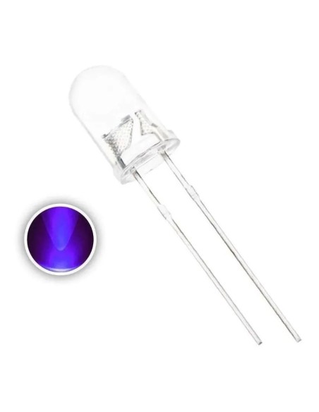 LED VIOLETA 5MM 30º 68MCD 3V5 TRANSPARENTE