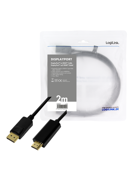 Cable DisplayPort 1.2 a HDMI 1.4 - 2 m