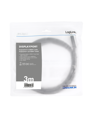 Cable Display Port macho a HDMI macho 3Mts.