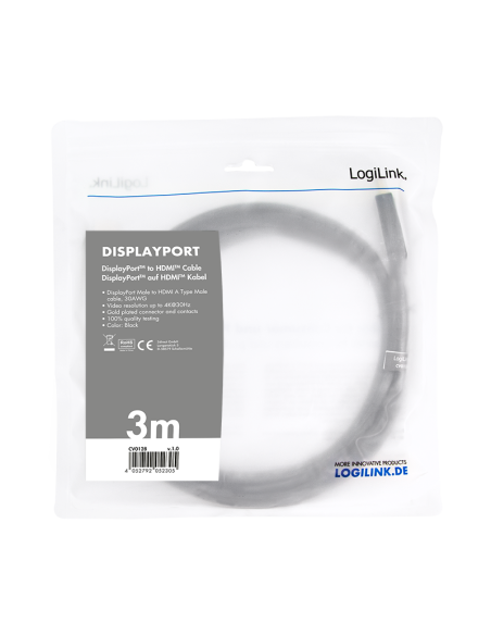 Cable Display Port macho a HDMI macho 3Mts.