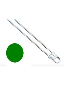 LED VERDE 3MM ALTO BRILLO 13CD 25º 3.3V 20 TRANSPARENTE