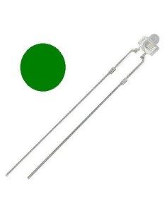 LED VERDE 1.8MM 2.5CD 30º 3.3V TRANSPARENTE