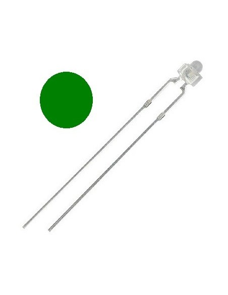 LED VERDE 1.8MM 2.5CD 30º 3.3V TRANSPARENTE