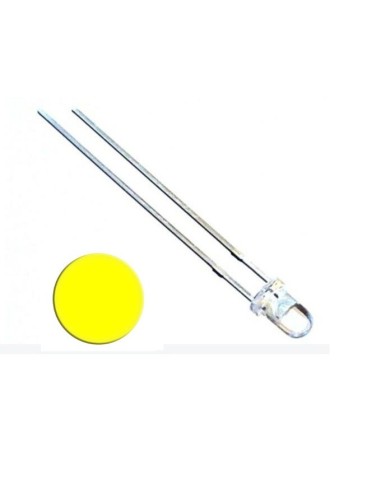 LED AMARILLO ALTO BRILLO 12V 30º 1.5CD 3MM TRANSPARENTE
