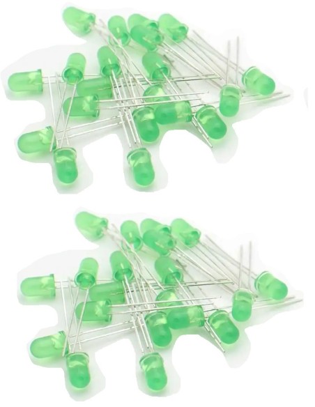 BOLSA DE 25 LEDS VERDES 5mm