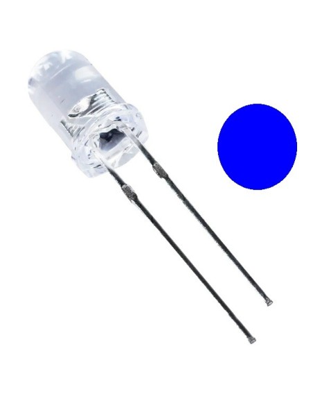LED AZUL ALTO BRILLO 5MM 9CD 15º 3V 20MA TRANSPARENTE