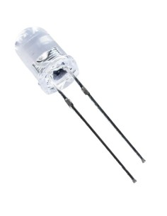 LED 5MM BLANCO ALTO BRILLO 25CD 3V TRANSPARENTE