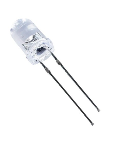 LED 5MM BLANCO ALTO BRILLO 25CD 3V TRANSPARENTE