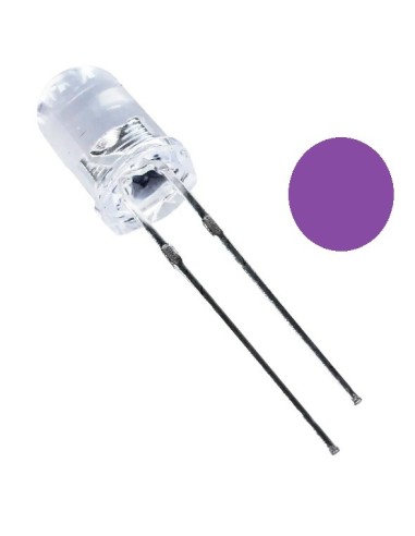 LED 5mm ULTRAVIOLETA TRANSPARENTE