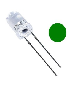 LED VERDE  ALTO BRILLO  5MM 13.8CD 20º 3V3 TRANSPARENTE