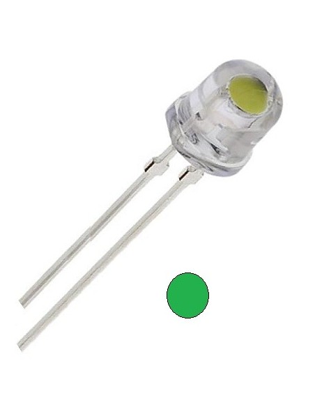 LED VERDE PERFIL BAJO 4.8mm 100º TRANSPARENTE