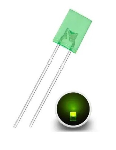 LED VERDE RECTANGULAR DIFUSO