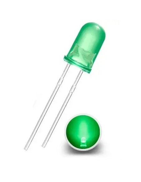 LED 5MM VERDE 12V DIFUSO
