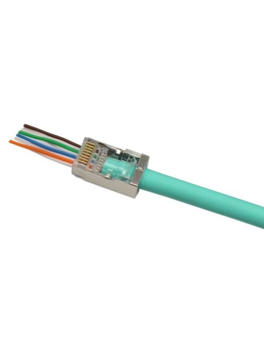 Conector RJ-45 STP AWG24-26 CAT6 pasante