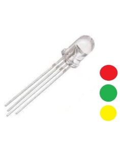 LED TRICOLOR 5MM ROJO/VERDE/AMARILLO TRANSPARENTE