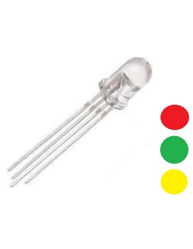 LED TRICOLOR 5MM ROJO/VERDE/AMARILLO TRANSPARENTE