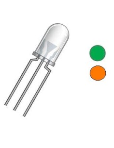 LED AMBAR/VERD 5MM 3PINS DIFUSO