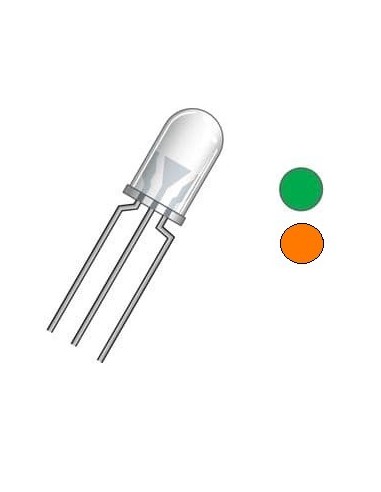LED AMBAR/VERD 5MM 3PINS DIFUSO