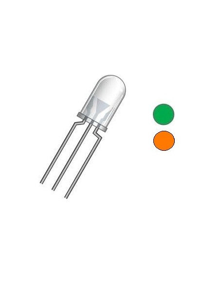 LED AMBAR/VERD 5MM 3PINS DIFUSO