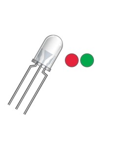 LED 5mm BICOLOR VERDE-ROJO 3 pinS DIFUSO CATODO COMUN