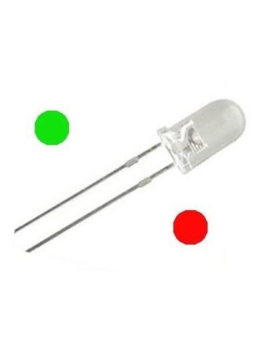 LED BICOLOR 5MM 2PIN ROJO/VERDE TRANSPARENTE