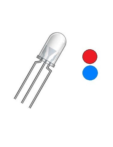 LED BICOLOR ROJO/AZUL 5MM 3 PINS