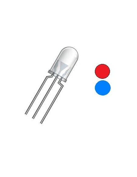 LED BICOLOR ROJO/AZUL 5MM 3 PINS