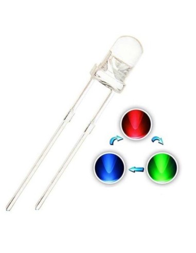 LED RGB 5mm SECUENCIA LENTA TRANSPARENTE