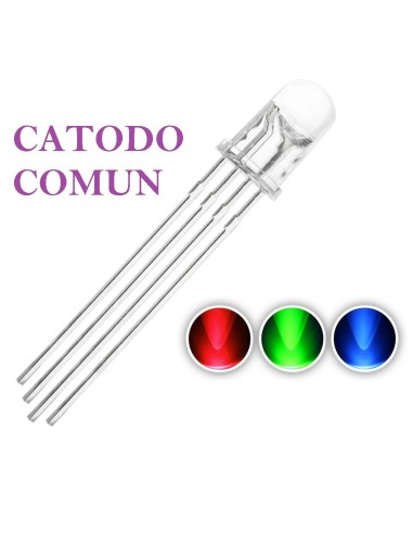 LED RGB 5mm 4-pins 4-7 CD CATODO COMUN