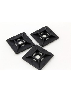 100 BASES ADHESIVAS NEGRAS 19X19mm